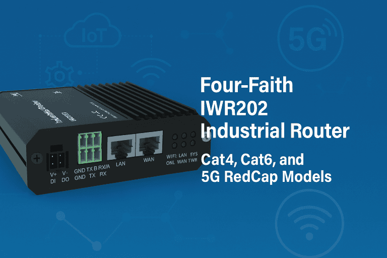 Industrial Router with Cat4, Cat6, and 5G RedCap support for IoT applications.