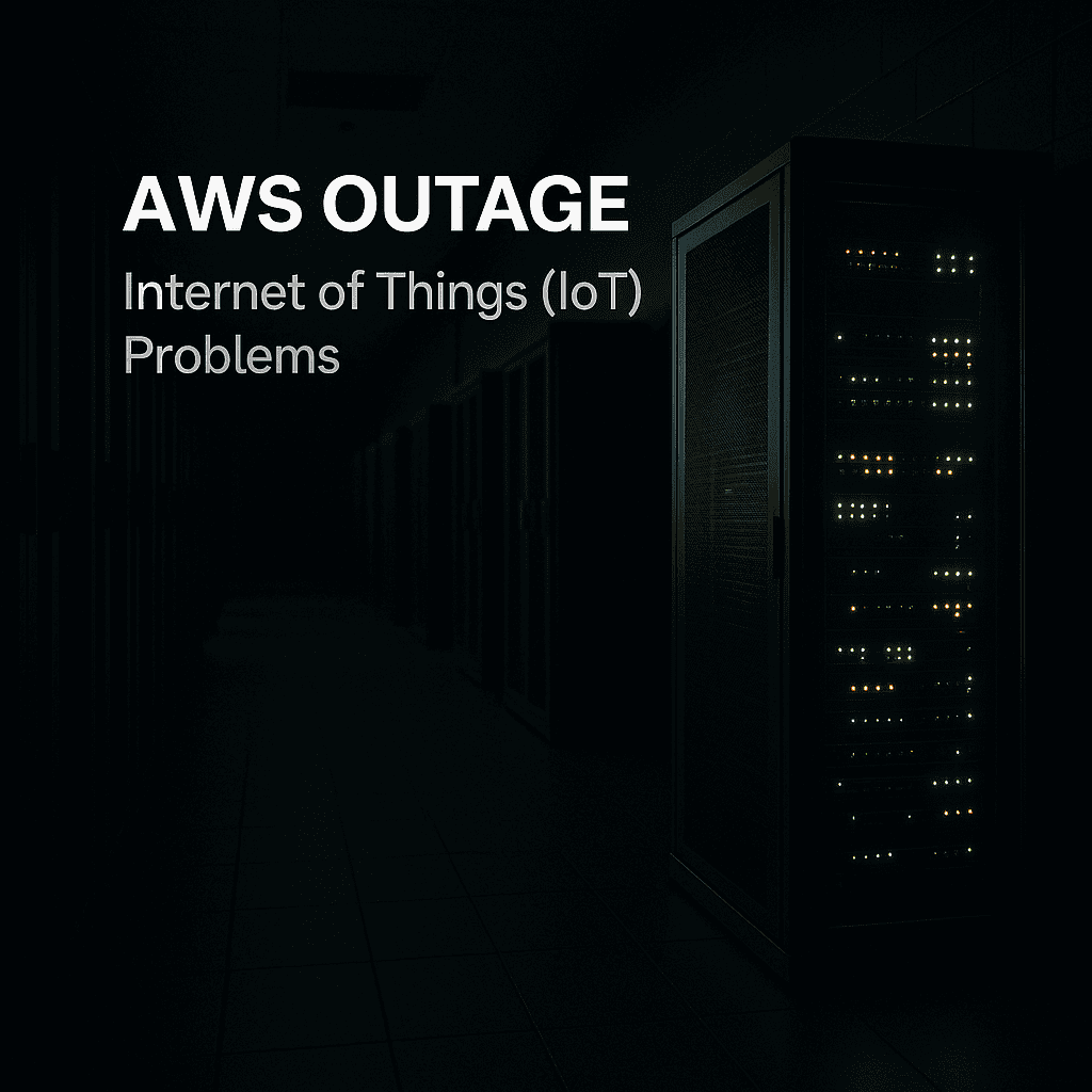 AWS outage affecting IoT devices and cloud connectivity.