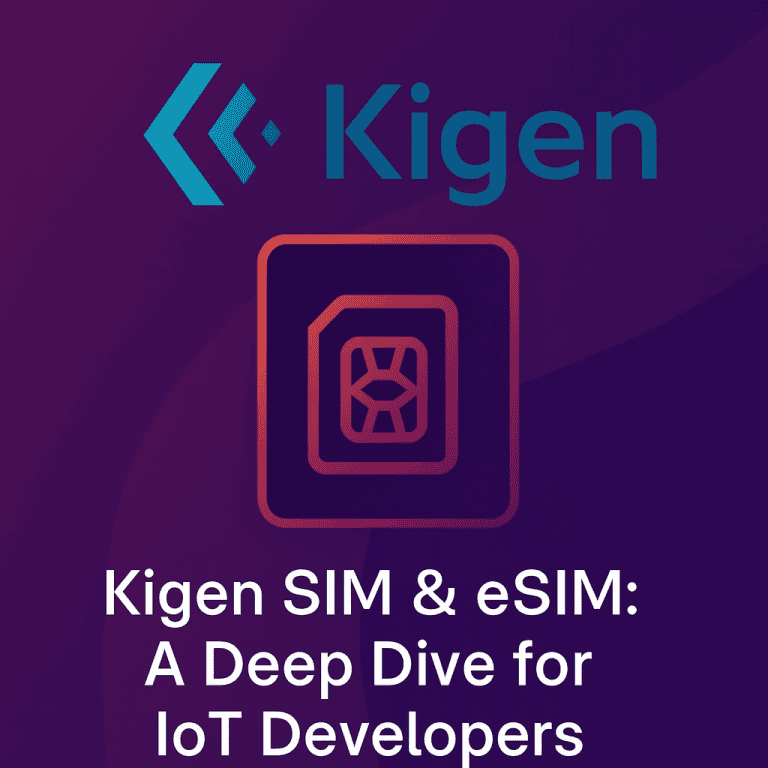 Kigen SIM and eSIM for IoT device connectivity and management.
