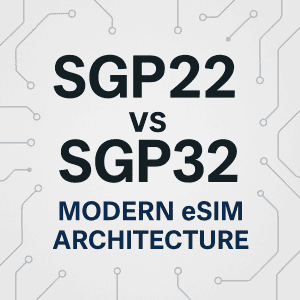 Comparison of SGP22 and SGP32 eSIM modules for industrial IoT applications.