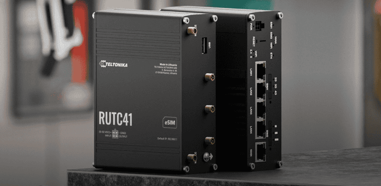 Teltonika RUTC41 edge computing device for IoT and industrial applications.