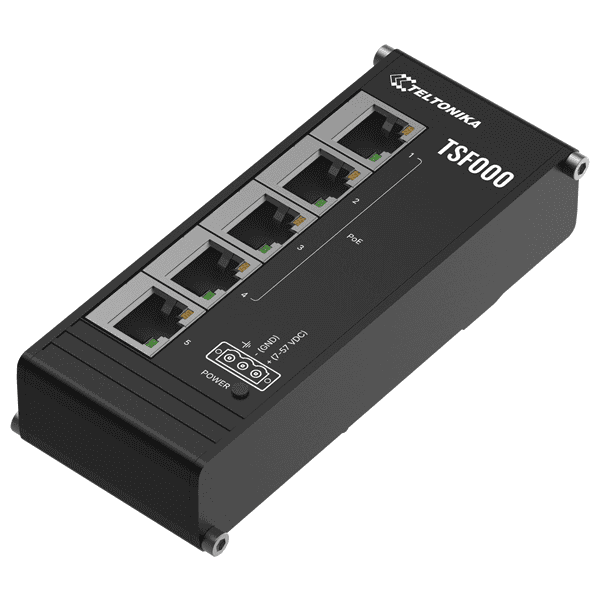 Ethernet switch for industrial IoT applications with multiple ports.