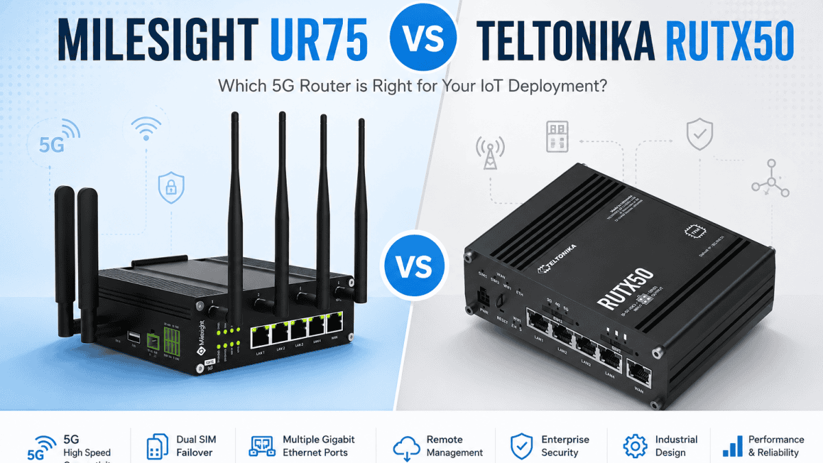Milesight UR75 vs Teltonika RUTX50 Industrial 5G Router Comparison