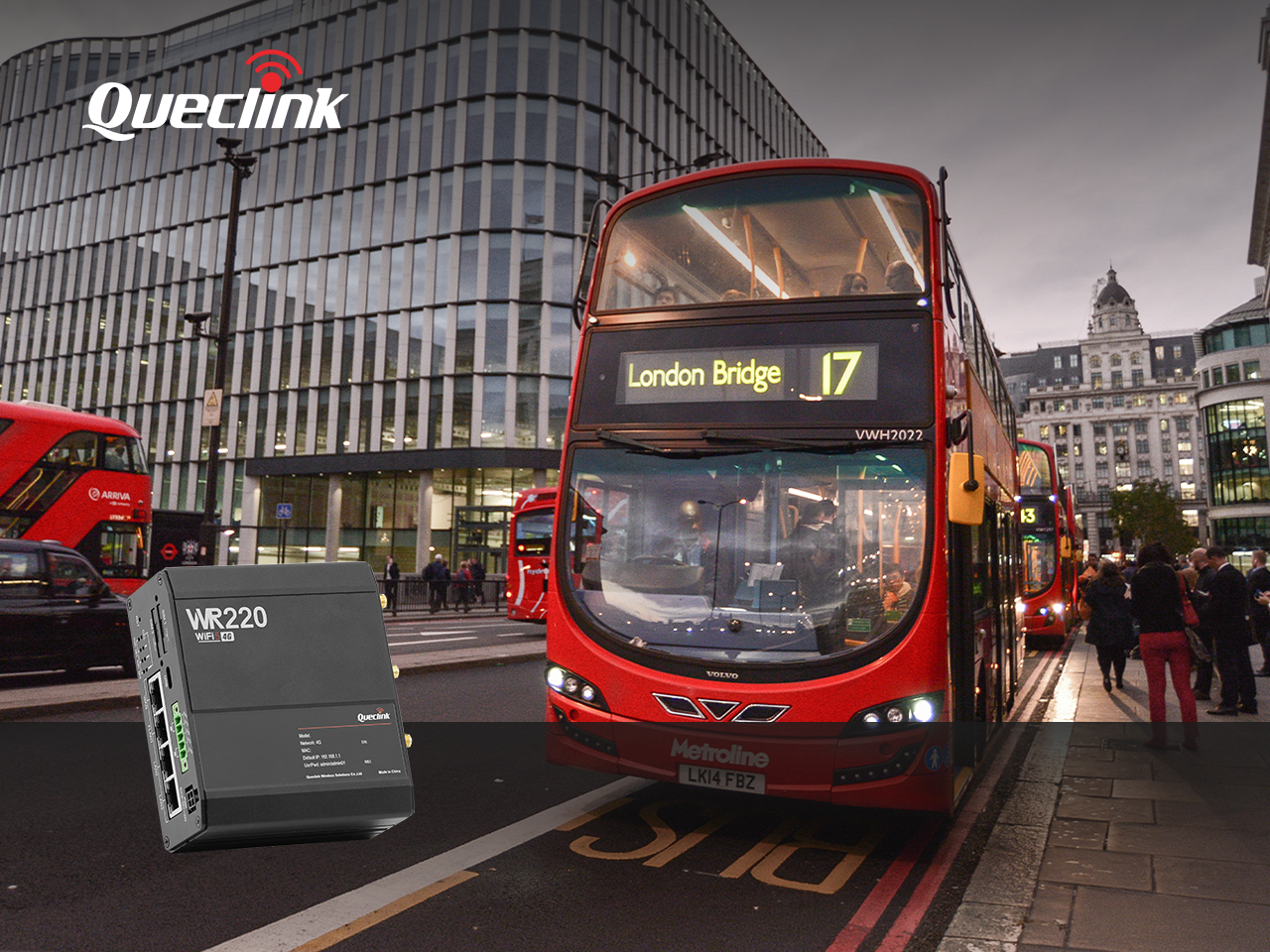 Queclink WR220 router deployed on public transport