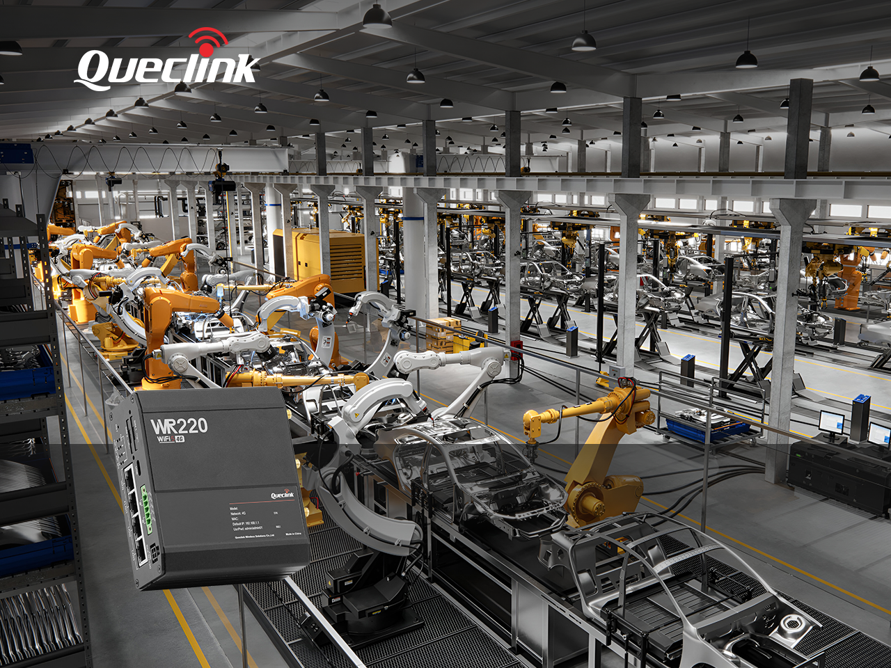 Queclink WR220 router deployed in a manufacturing environment