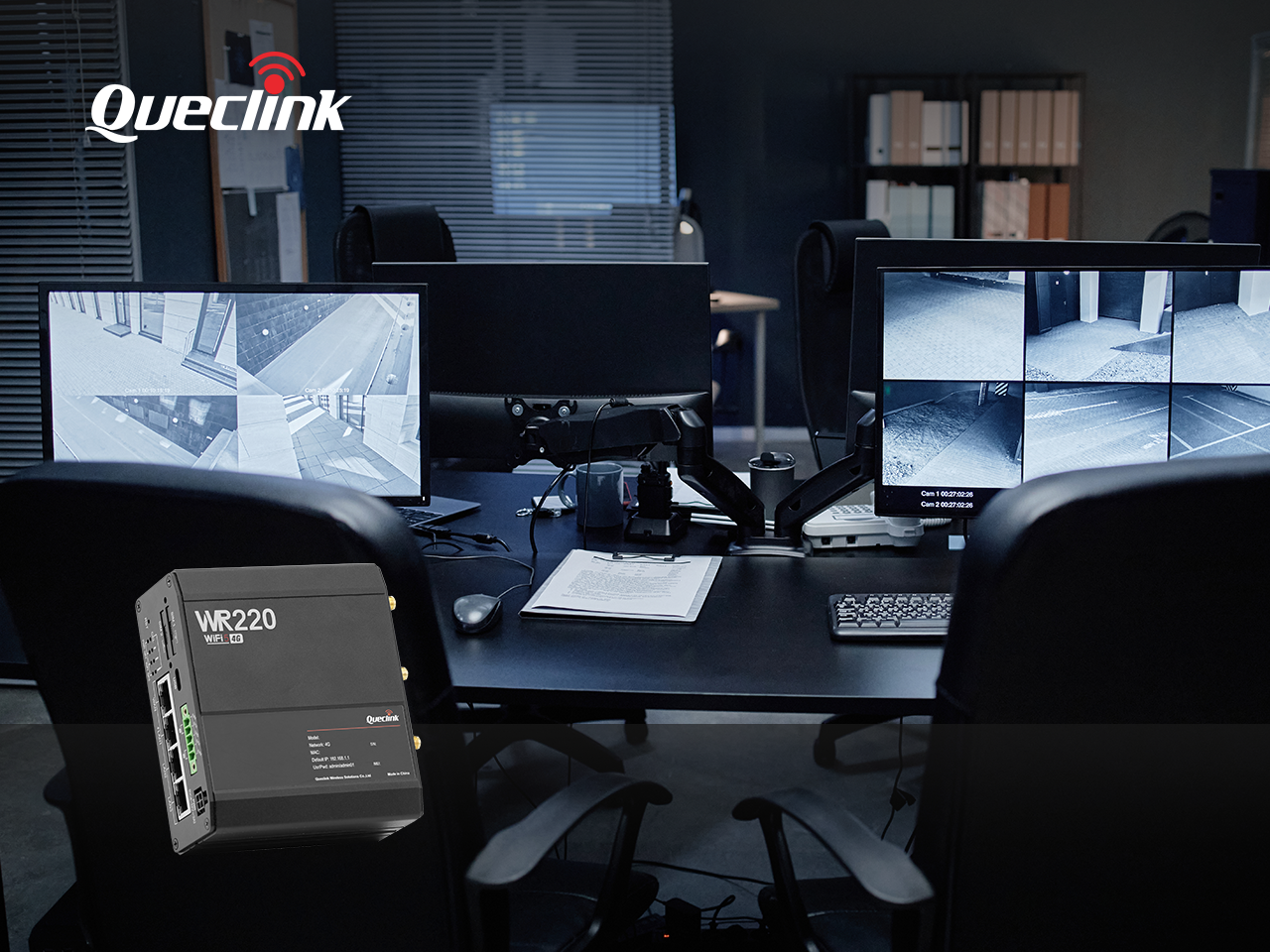 Queclink WR220 router in a security and surveillance application