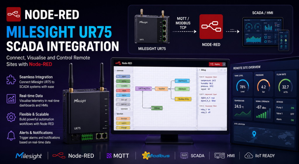 Node Red on Milesight UR75 for SCADA
